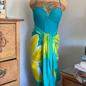 One Piece Bathing Suit WITH Sarong